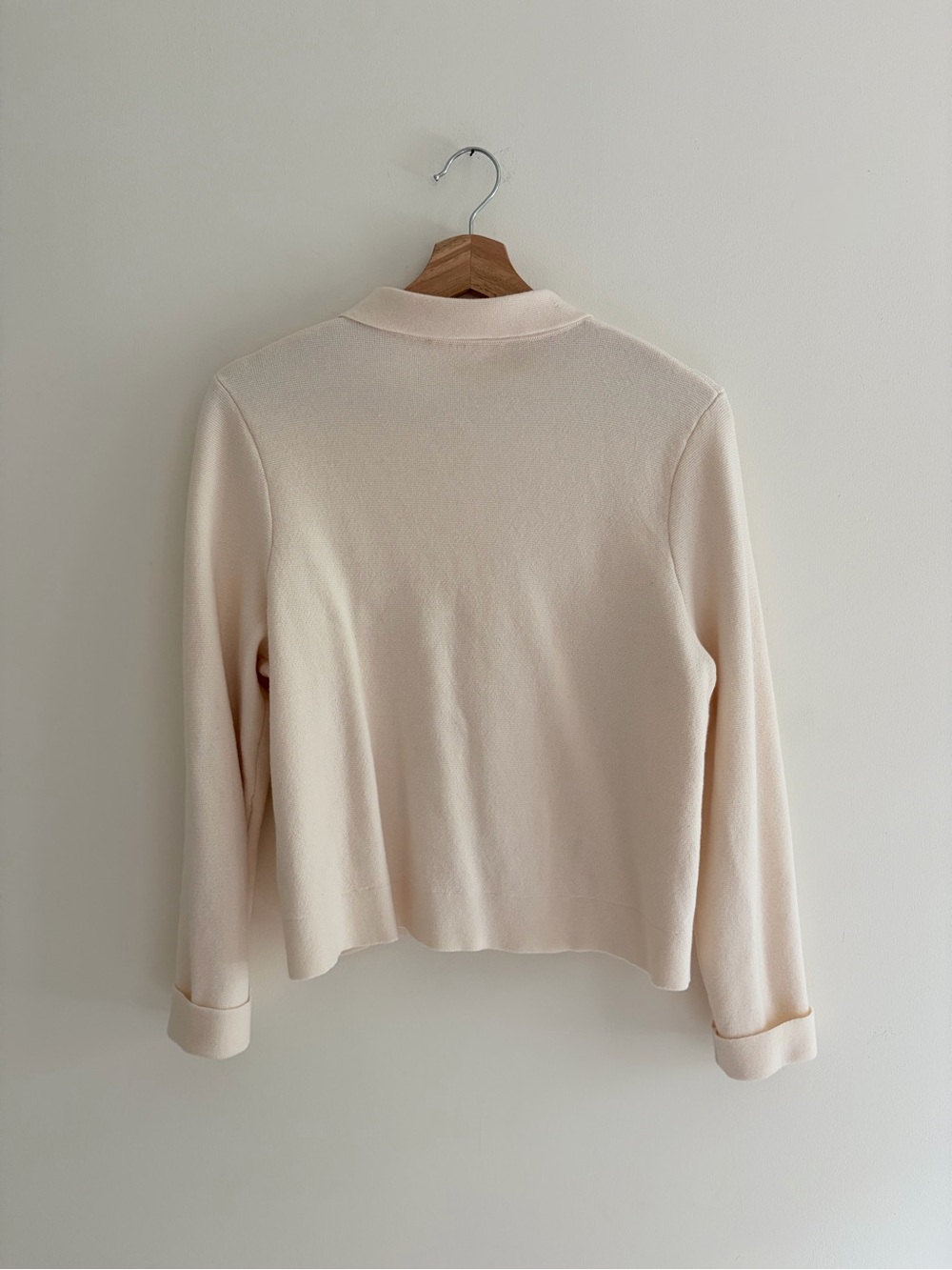Sezane // Betty Cardigan Ecru Merino Wool - Picture 6 of 7